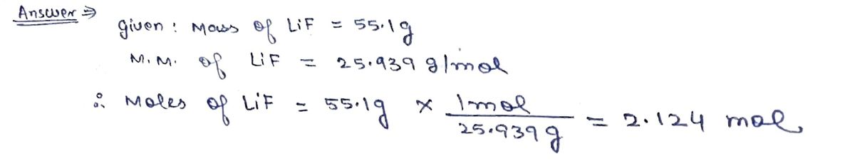 Chemistry homework question answer, step 1, image 1