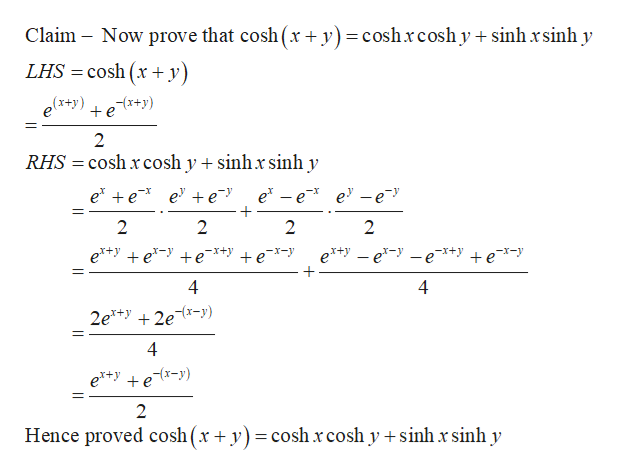 Answered Prove The Identities Sinh X Y Bartleby