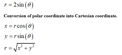 Answered: Rewrite the polar equation r = 2 sin(0)… | bartleby