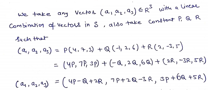 Answered: Determine whether the set S spans R3.… | bartleby