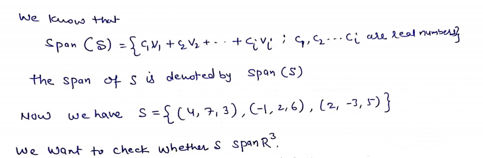 Answered: Determine whether the set S spans R3.… | bartleby