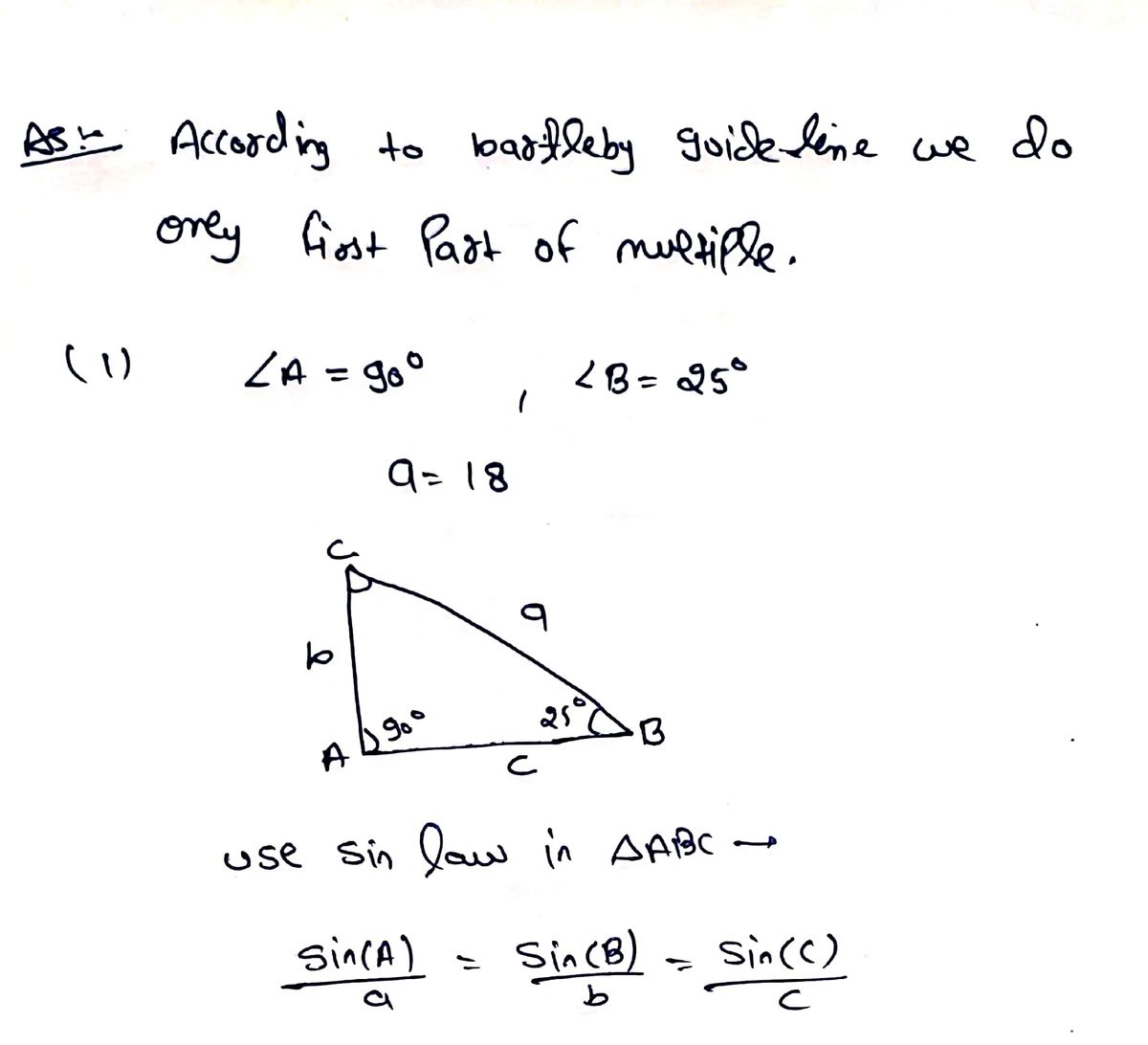 Trigonometry homework question answer, step 1, image 1