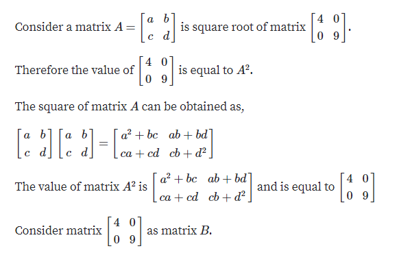 Answered: Explain the concept of Matrix Square… | bartleby