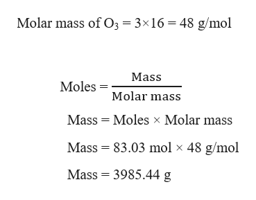 Answered: Calculate the mass (in g). 5.0x10^25 O3… | bartleby