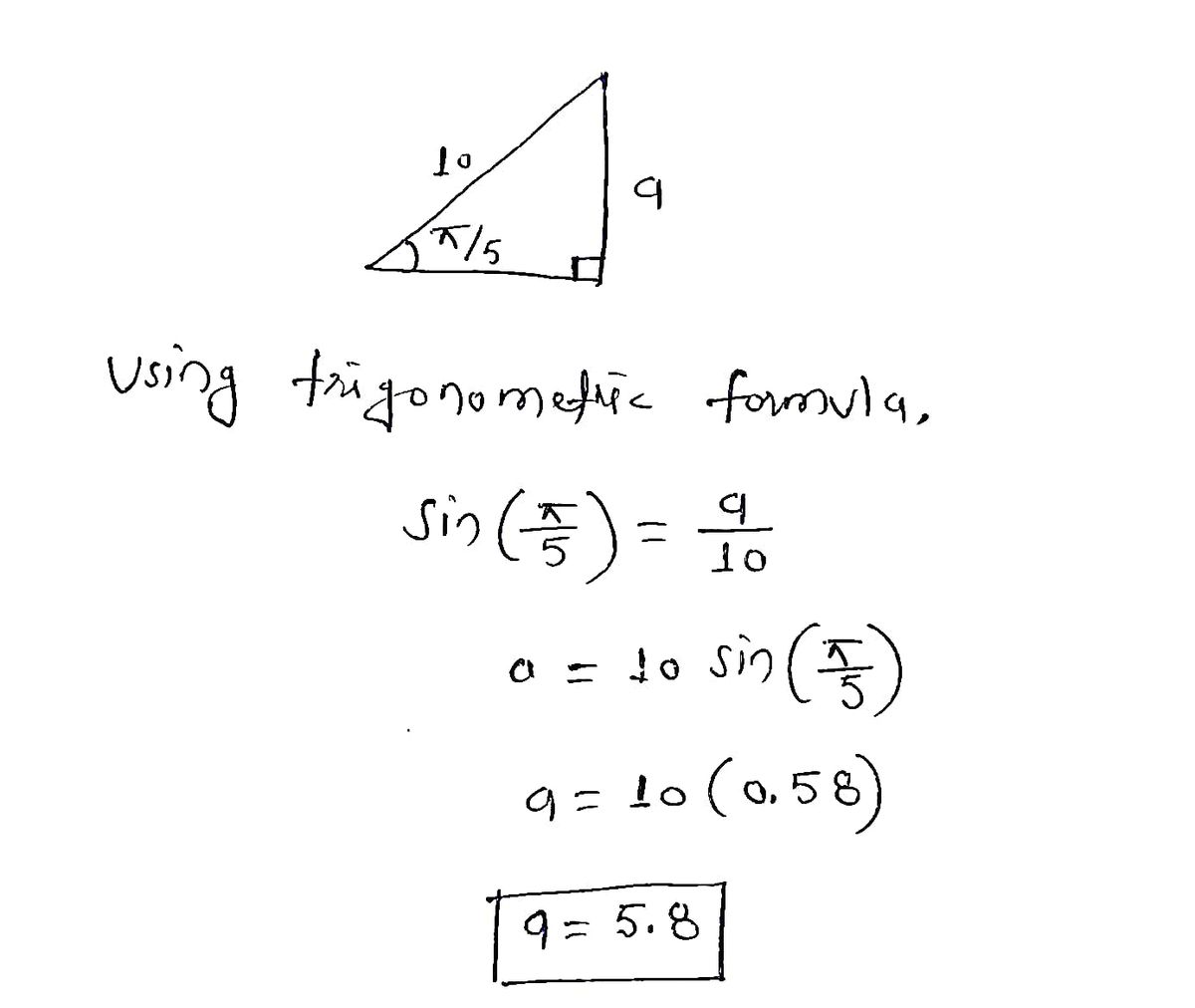 Trigonometry homework question answer, step 1, image 1