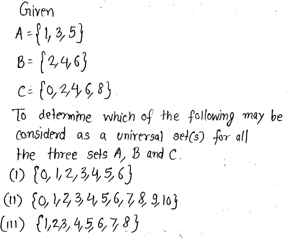 Answered Given The Sets A {1 3 5} B {2 … Bartleby