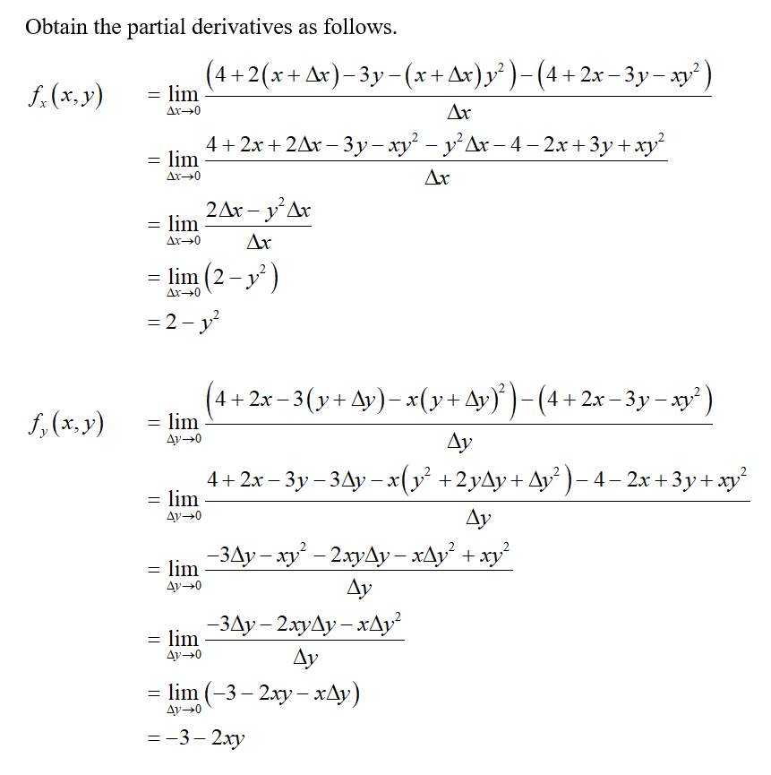 Answered Use The Limit Definition Of Partial Bartleby