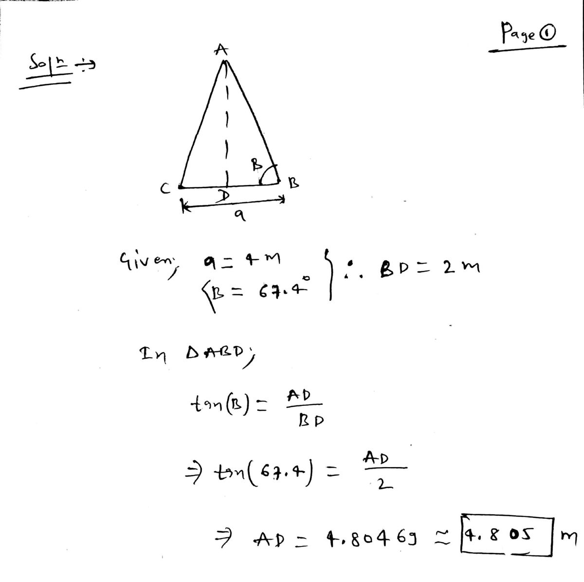 Trigonometry homework question answer, step 1, image 1