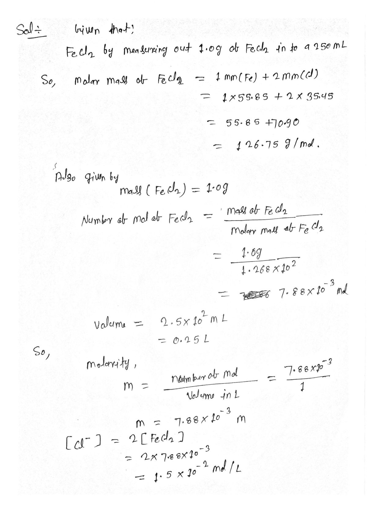 Chemistry homework question answer, step 1, image 1