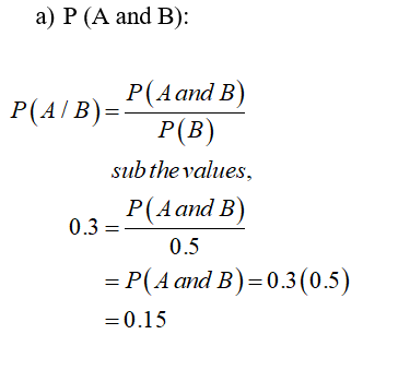 Answered: Given P(A) = 0.6, P(B) = 0.5, P(A | B)… | Bartleby