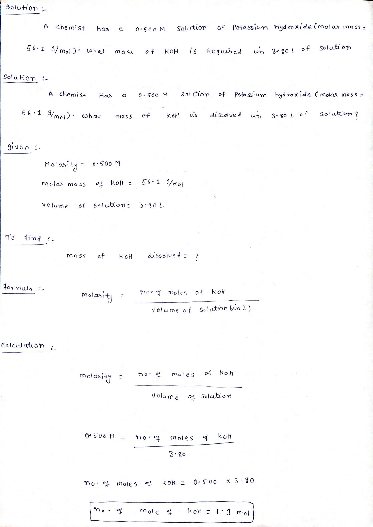 Chemistry homework question answer, step 1, image 1