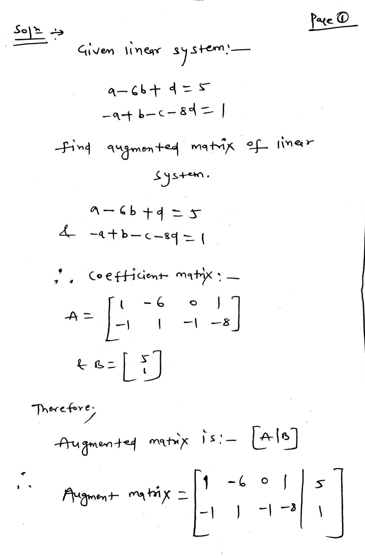 Algebra homework question answer, step 1, image 1