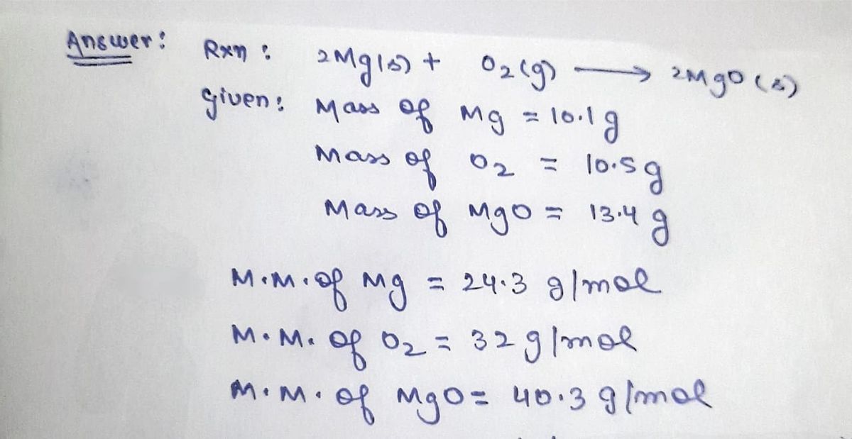 Chemistry homework question answer, step 1, image 1