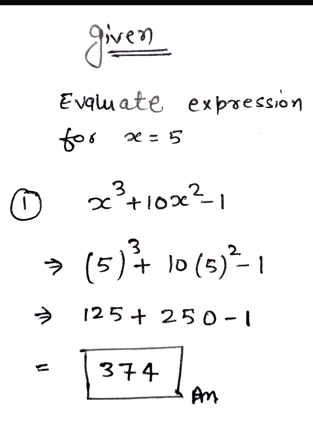 Algebra homework question answer, step 1, image 1