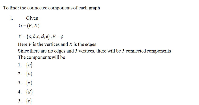 Answered Find The Connected Components Of Each Bartleby