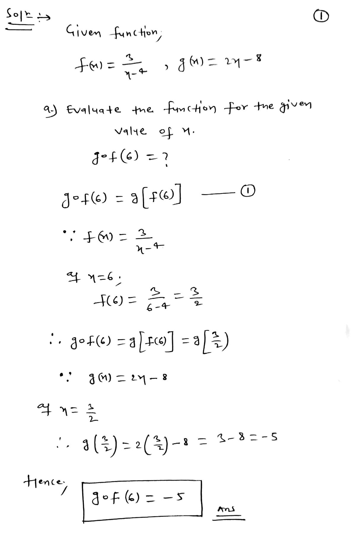 Algebra homework question answer, step 1, image 1