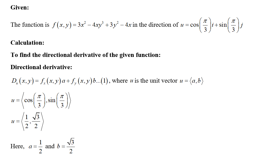 Answered Find The Directional Derivative Of A Bartleby 8863