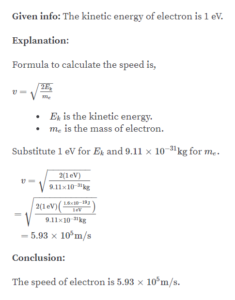 Answered Calculate The Speed Of A An Electron… Bartleby