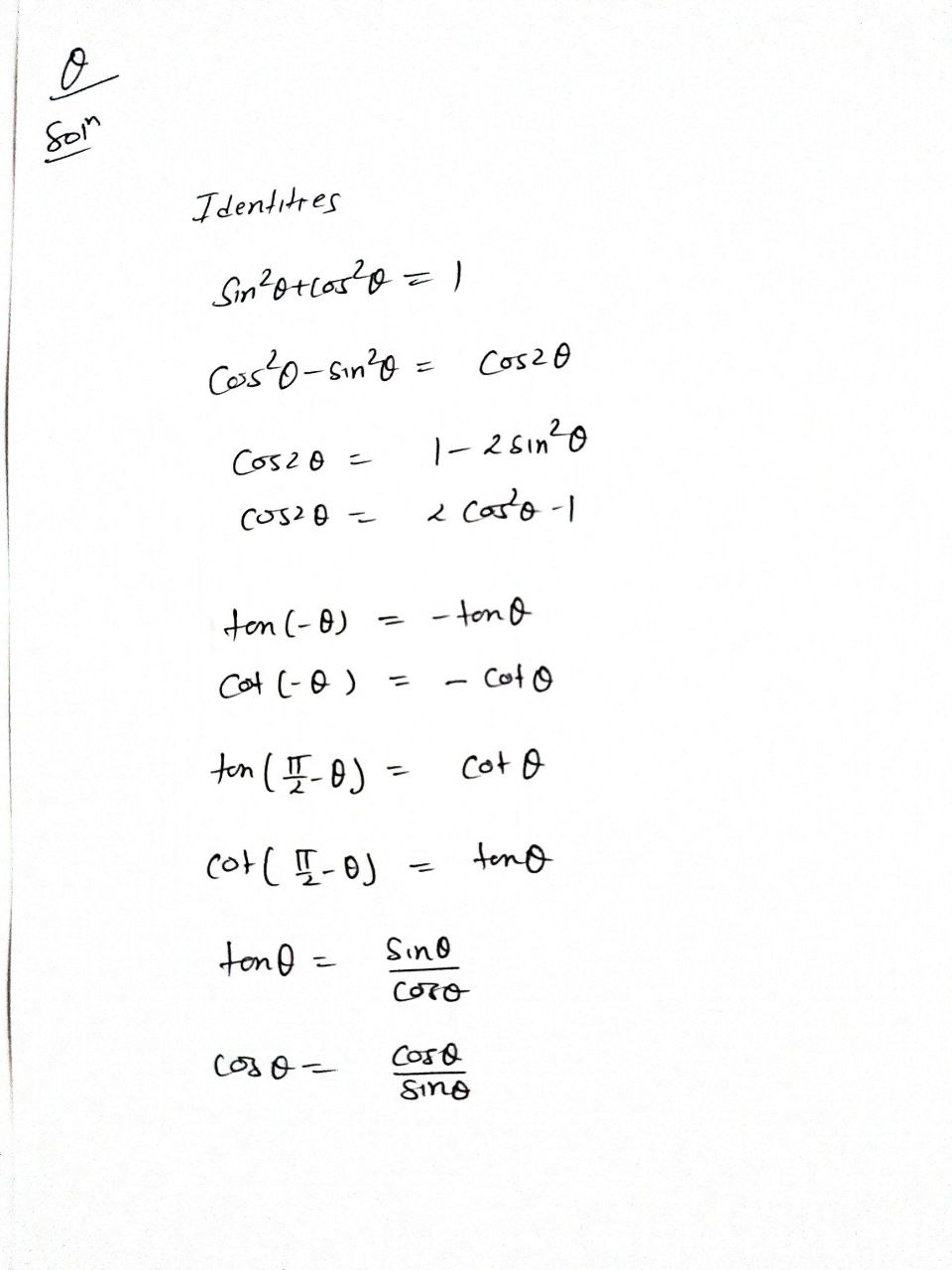 Trigonometry homework question answer, step 1, image 1