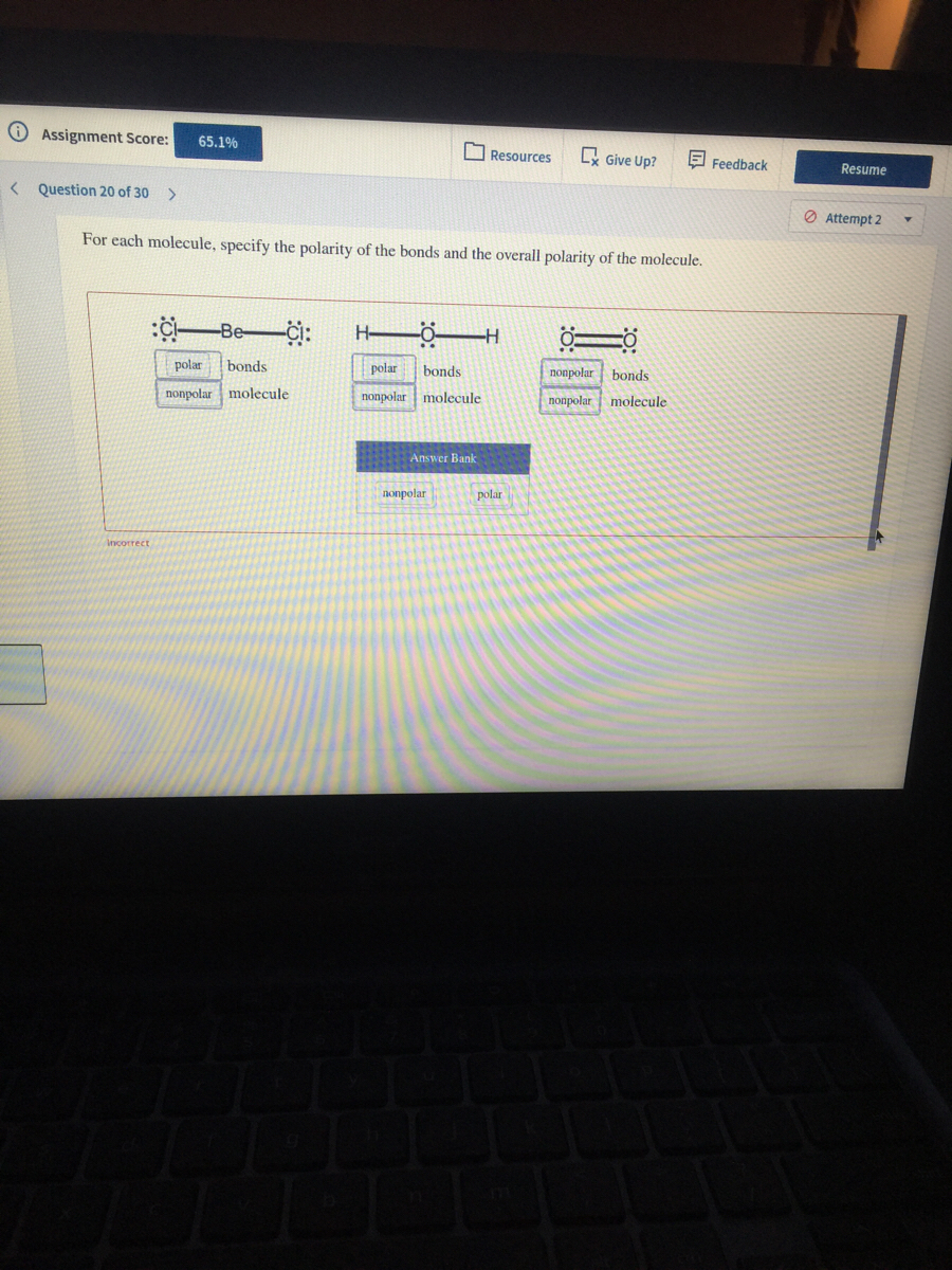 Answered For Each Molecule Specify The Polarity Bartleby