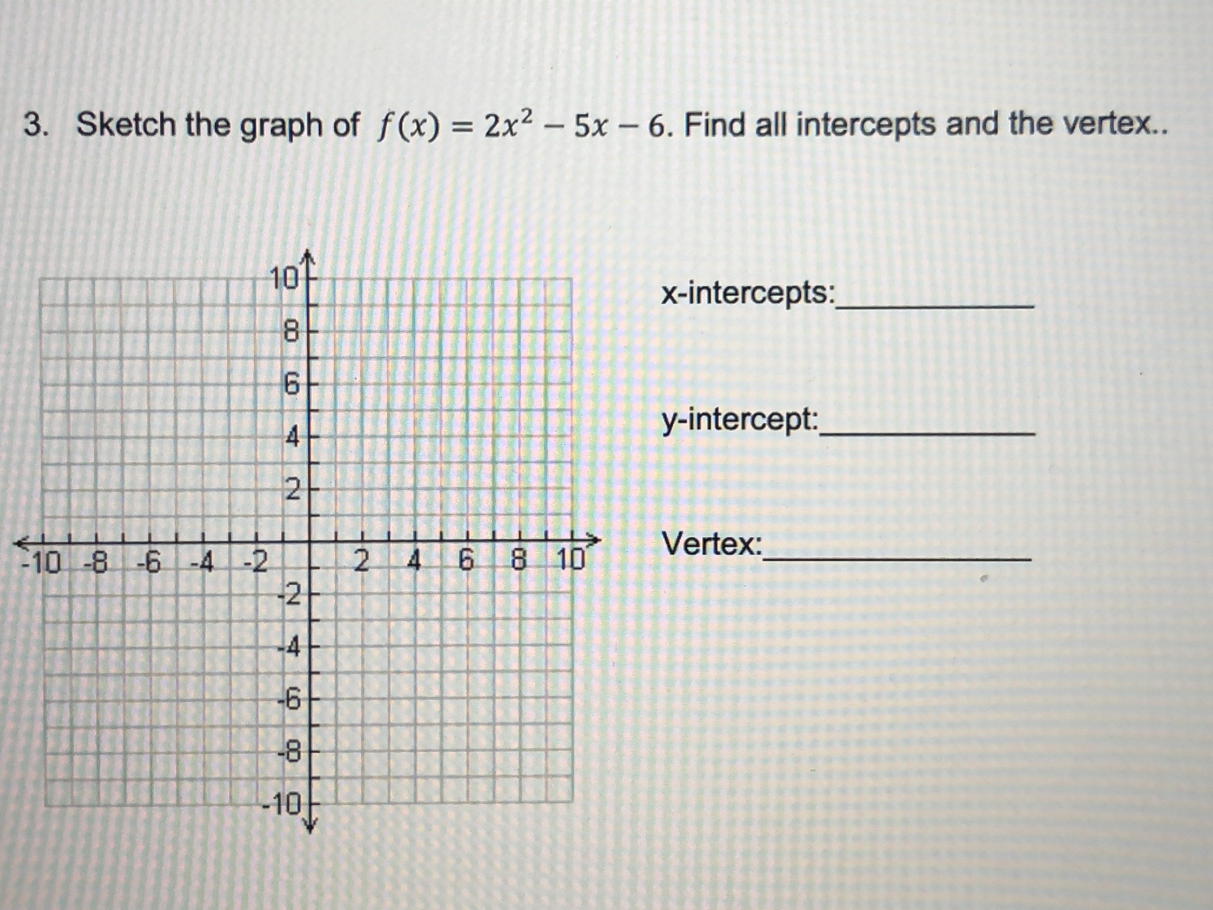 Answered 3 Sketch The Graph Of F X 2x2 5x Bartleby