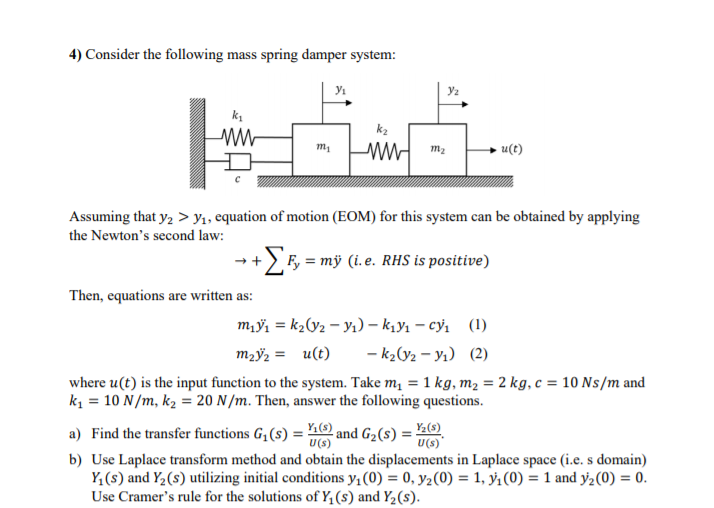 Answered 4 Consider The Following Mass Spring Bartleby