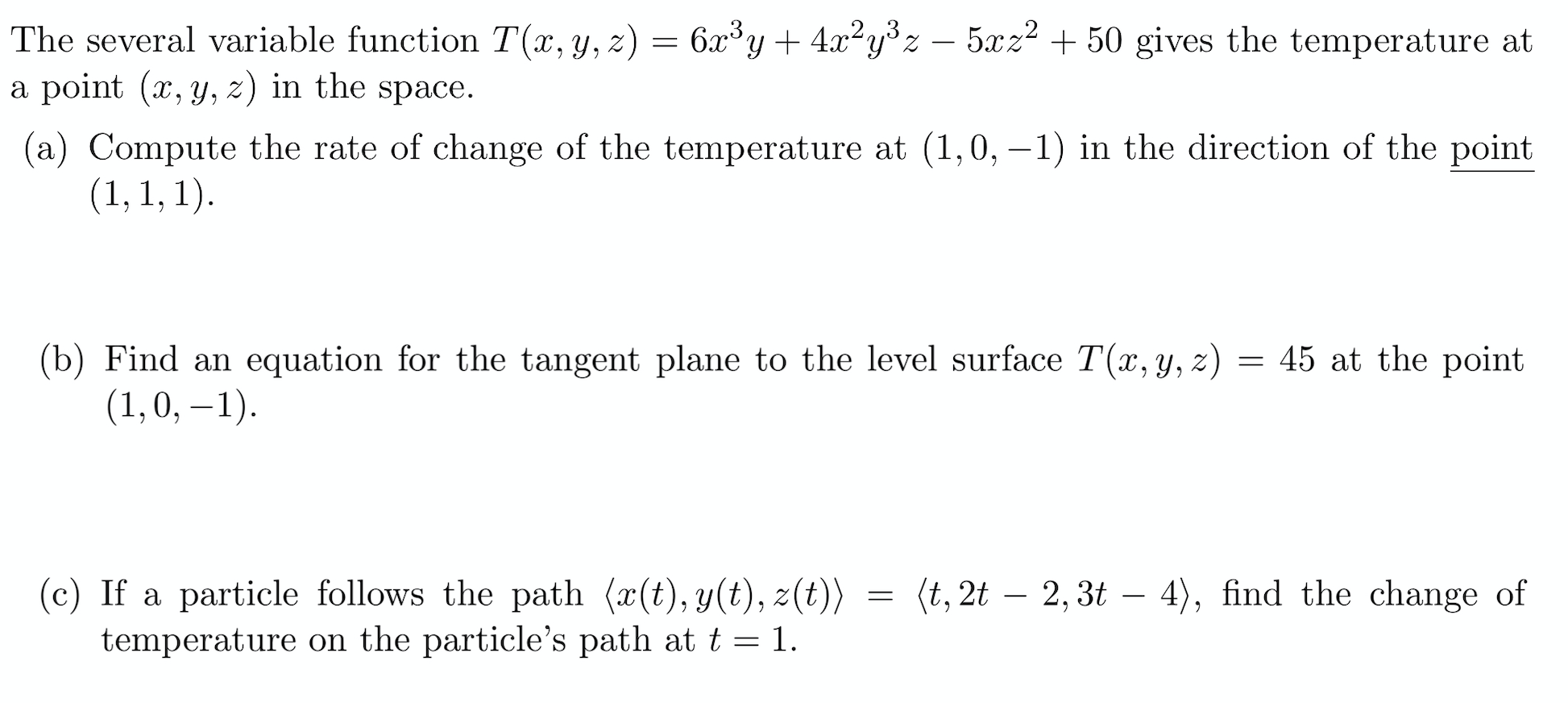 Answered The Several Variable Function T X Y Bartleby