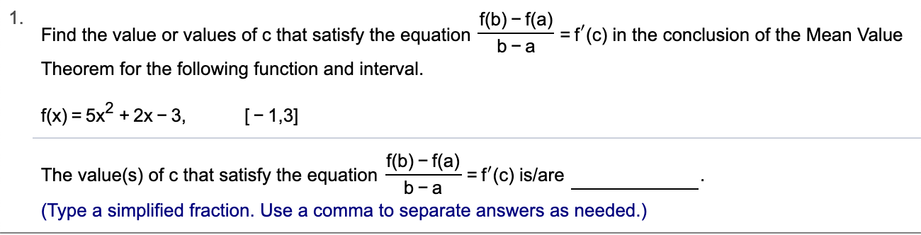 Answered 1 Find The Value Or Values Of C That Bartleby