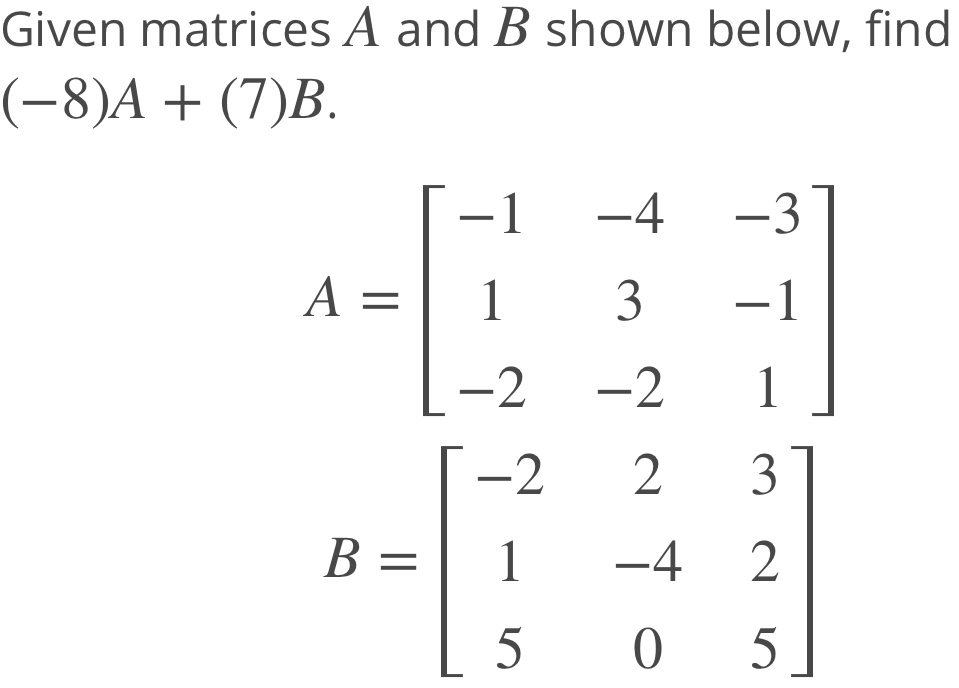 Answered: Given Matrices A And B Shown Below,… | Bartleby