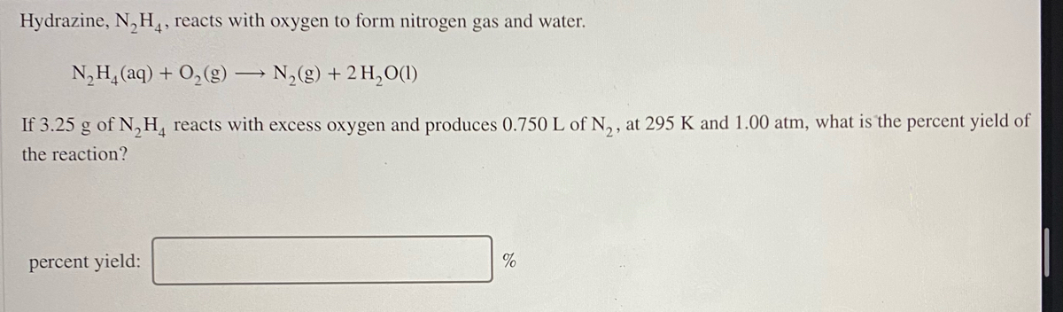 Answered Hydrazine N H Reacts With Oxygen To Bartleby