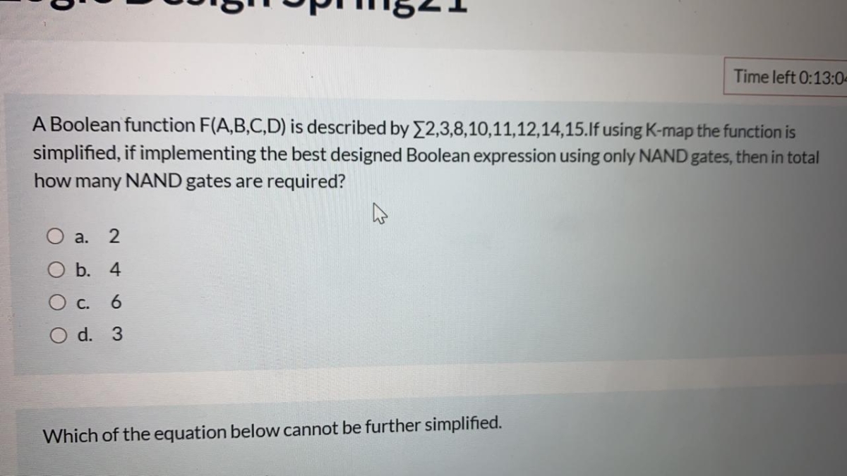 Answered A Boolean Function F A B C D Is Bartleby