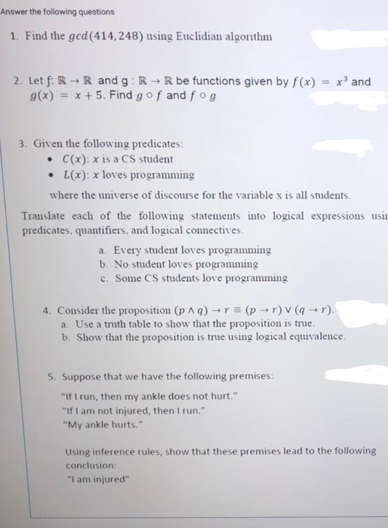 Answered 1 Find The Gcd 414 248 Using Bartleby