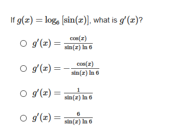 Answered If G X Log Sin X What Is G Ae Bartleby