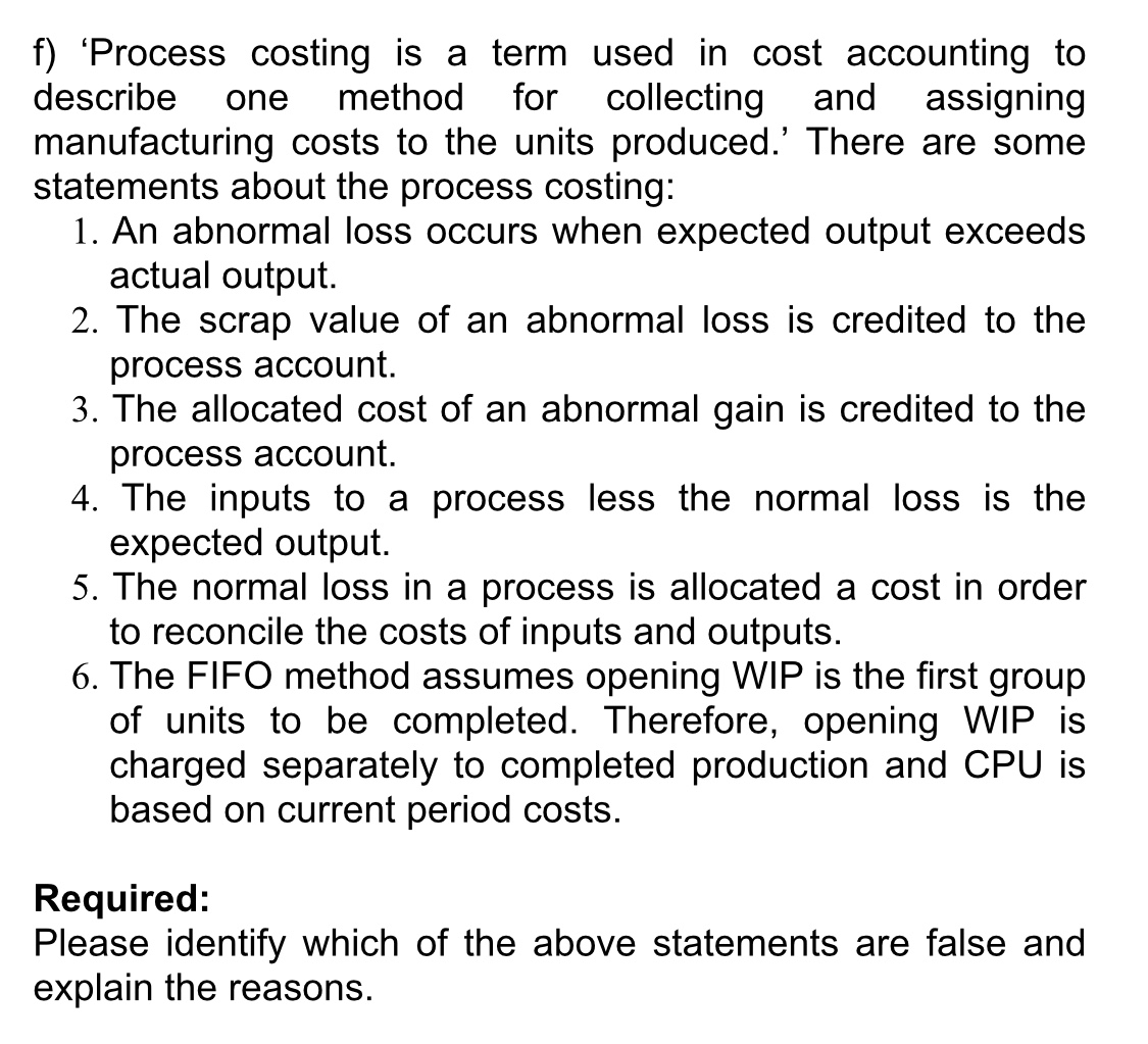 Answered: 3. The allocated cost of an abnormal… | bartleby