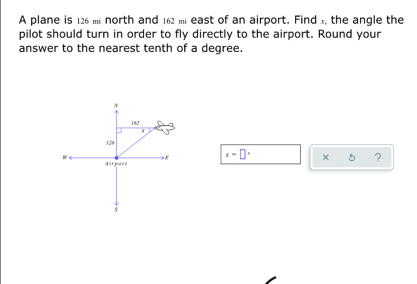 Answered A Plane Is 126 Mi North And 162 Mi East Bartleby