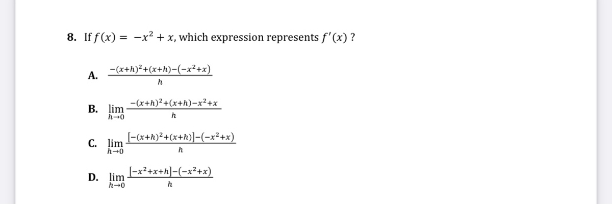 Answered 8 If F X X X Which Expression Bartleby