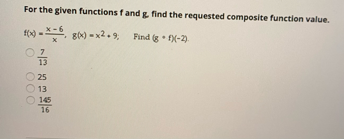 find the requested function value
