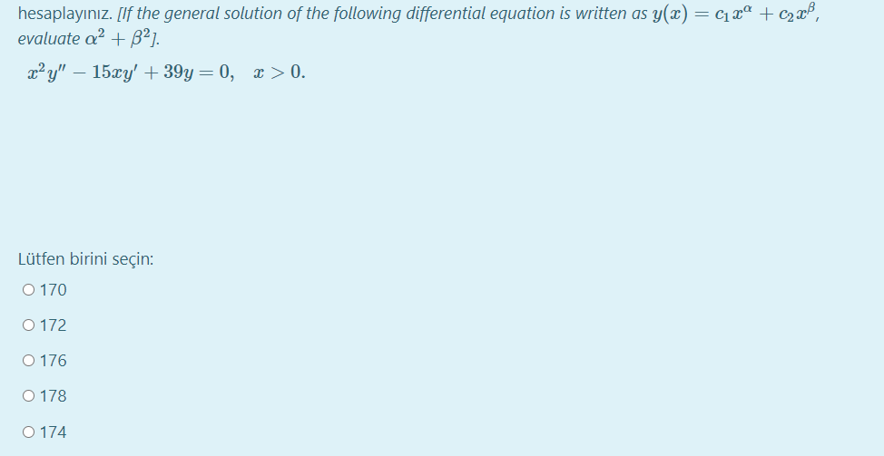 Answered Hesaplayiniz If The General Solution Bartleby