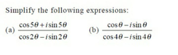 Answered Simplify The Following Expressions Cos Bartleby