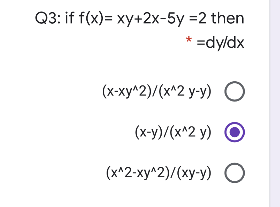 Answered Q3 If F X Xy 2x 5y 2 Then Dy Dx Bartleby