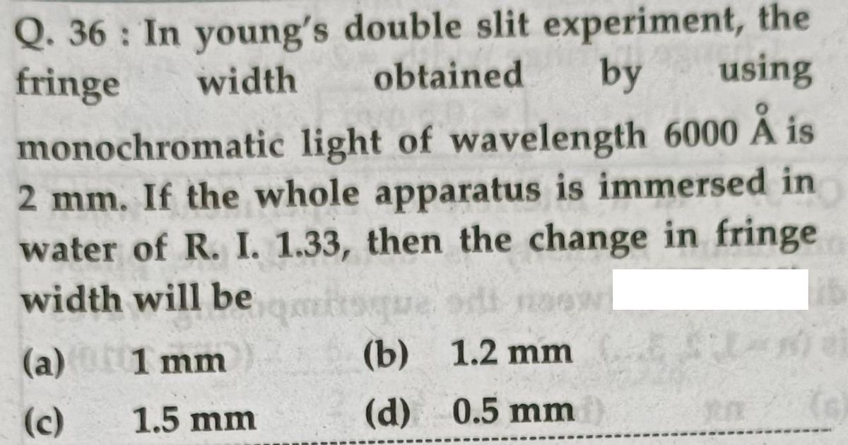 Answered Q 36 In Young S Double Slit Bartleby