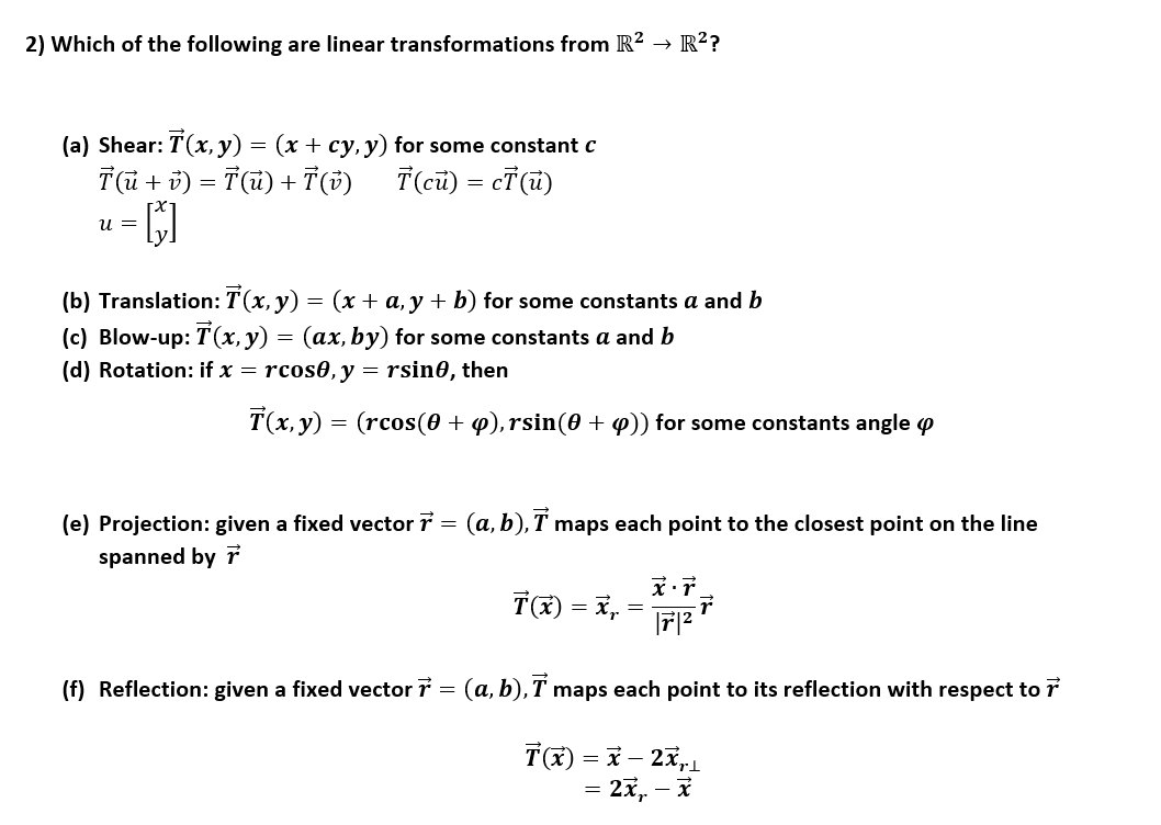 Answered 2 Which Of The Following Are Linear Bartleby