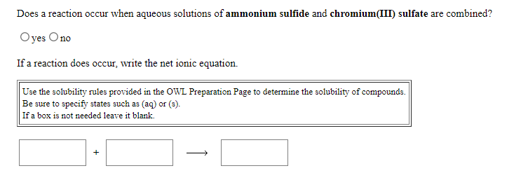 Answered Fide And Chromium Iii Sulfate Are Bartleby