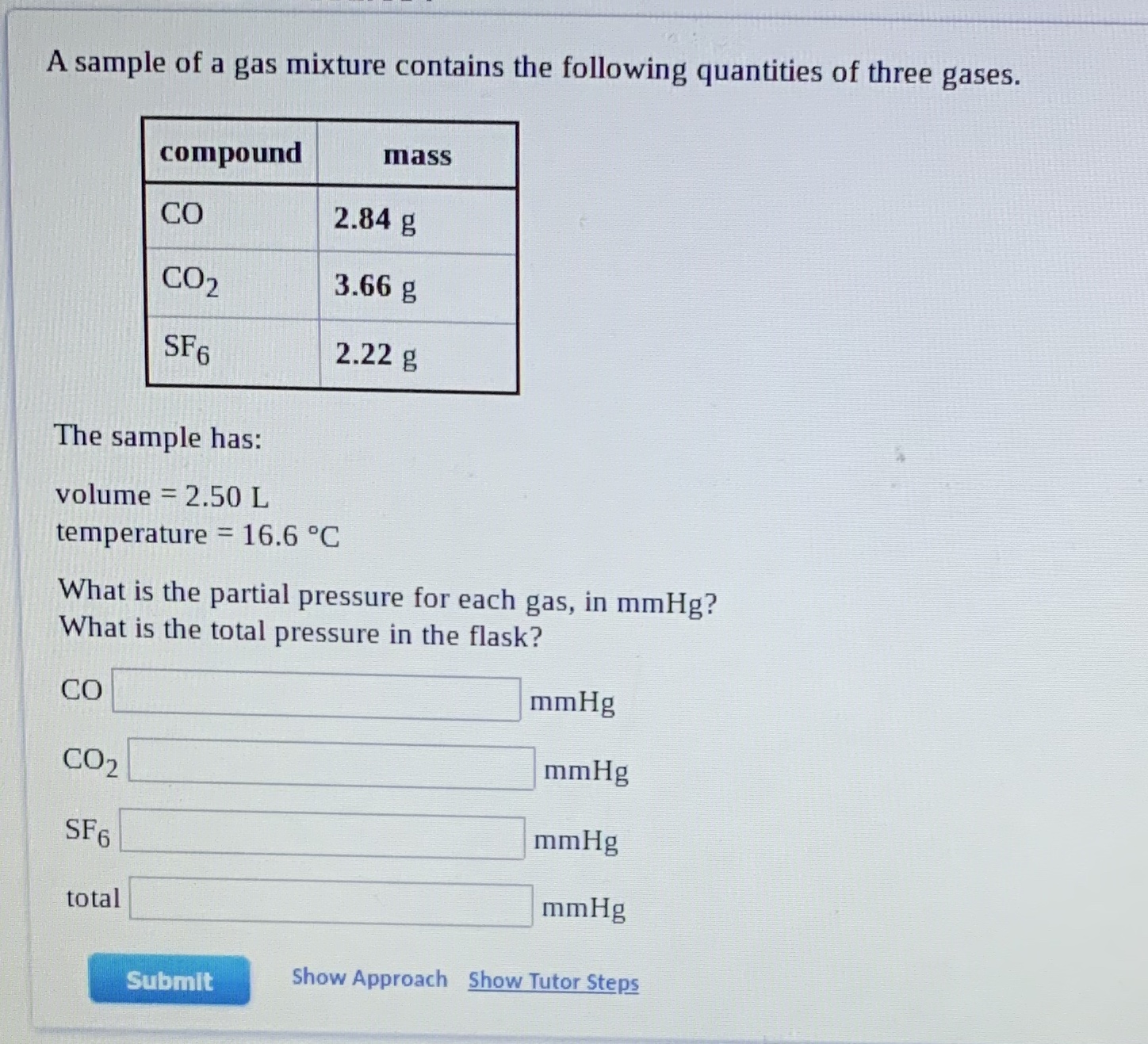 Answered A Sample Of A Gas Mixture Contains The… Bartleby