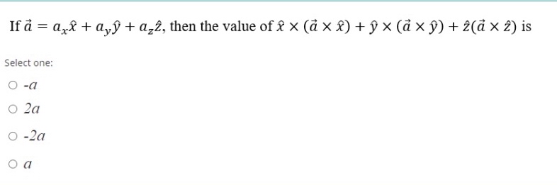 Answered If A A A A ŷ A 2 Then The Value Bartleby
