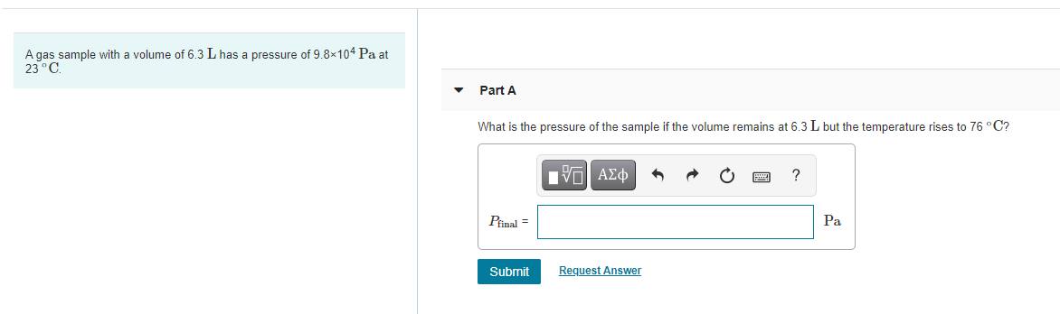 Answered A Gas Sample With A Volume Of 6 3 L Has Bartleby