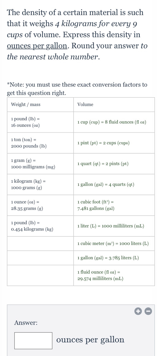 Answered The Density Of A Certain Material Is Bartleby