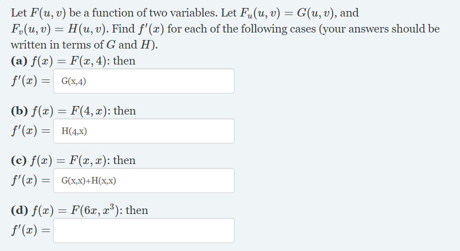 Answered Let F U V Be A Function Of Two Bartleby