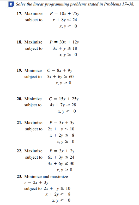 Answered 19 Minimize C 8x 9y Subject To 5x Bartleby