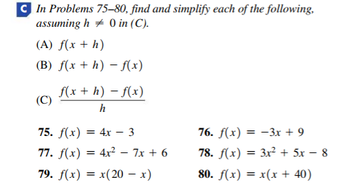 Answered C In Problems 75 80 Find And Simplify Bartleby